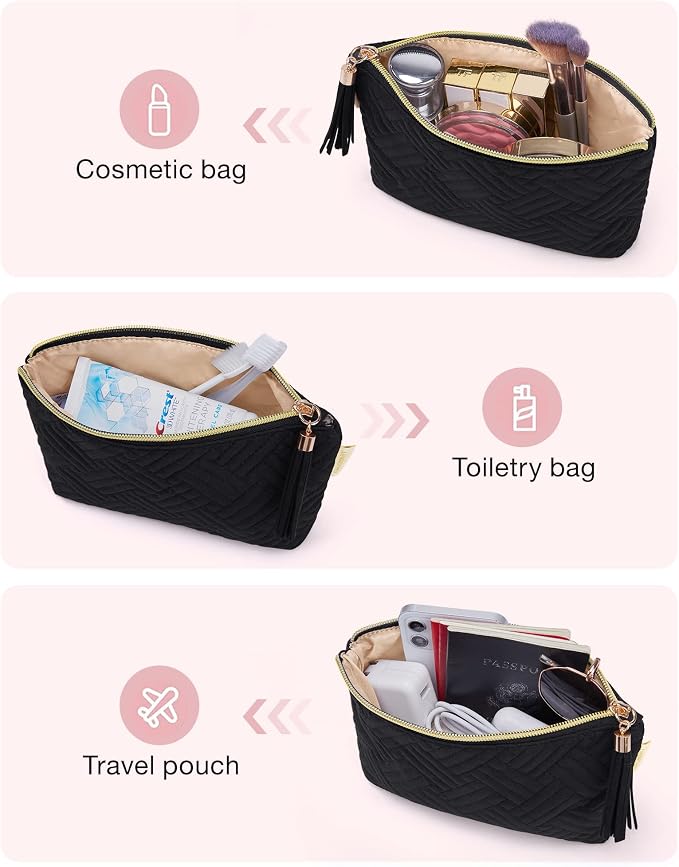 BAGSMART Small Makeup Bag, Elegant Cosmetic Pouch - Image 5