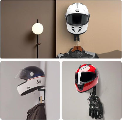 2-Pack Helmet Holder Wall Mount, Helmet Hanger, Motorcycle Gear Rack - Image 5
