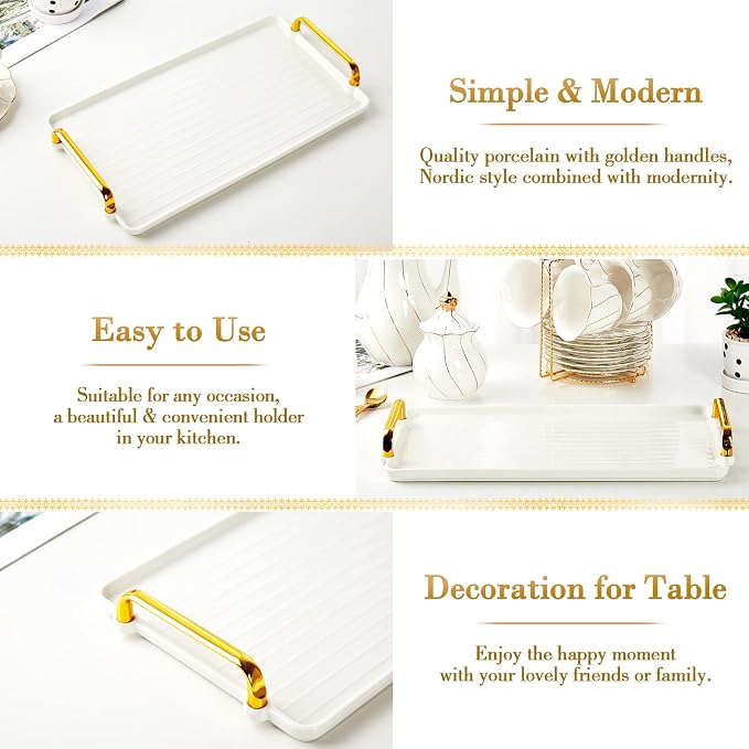 DUJUST Porcelain Serving Tray - Image 3