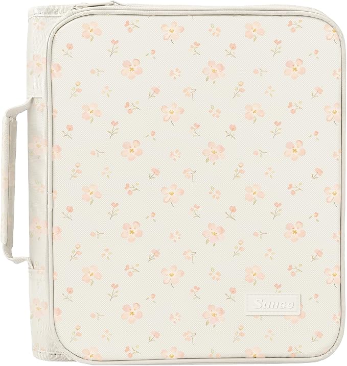 SUNEE Zippered Binder Bag with Handle, 2-Inch 3-Ring O-Ring, 500-Sheet Capacity by SUNEE