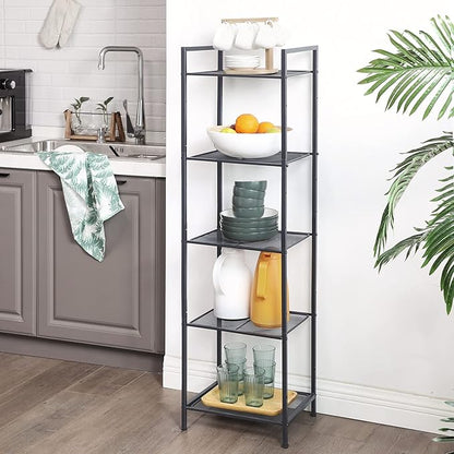 SONGMICS 5-Tier Storage Rack, Bathroom Shelf, Extendable Plant Stand - Image 5