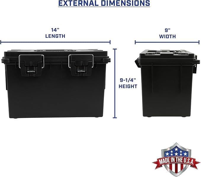 Sheffield XL Ammo Box Made in USA, Stackable Lockable Ammo Storage Box | 2 Pack - Image 4