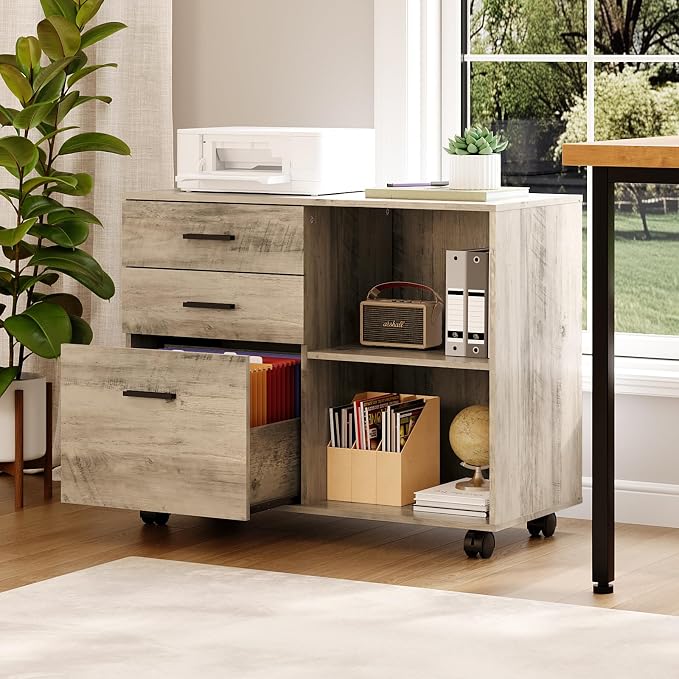VINGLI 3 Drawer Wood Lateral File Cabinet - Image 9