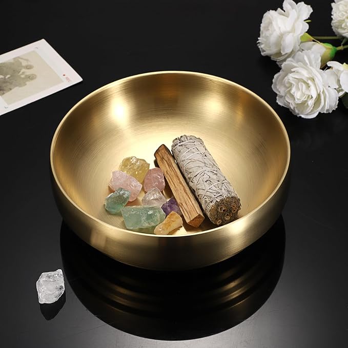 9.1 Inches Stainless Steel Bowl Decorative Key Bowl Golden Serving Bowl - Image 4