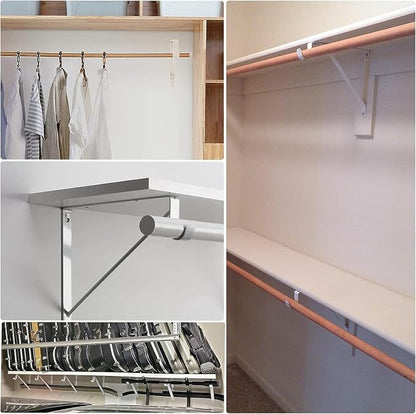 10PCS Heavy Duty Closet Rod Bracket, 11 x 11 Inch Closet Shelf Brackets - Image 7