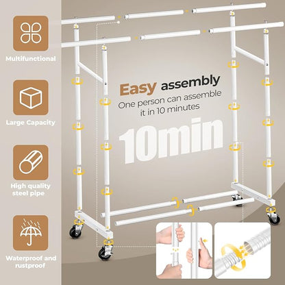 Abiglifty Double Rods Clothes Rack - Image 5