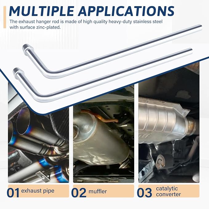 Universal Stainless Steel Exhaust Hanger Rod Weld on-9.5"Long 90 Degree Bent - Image 5