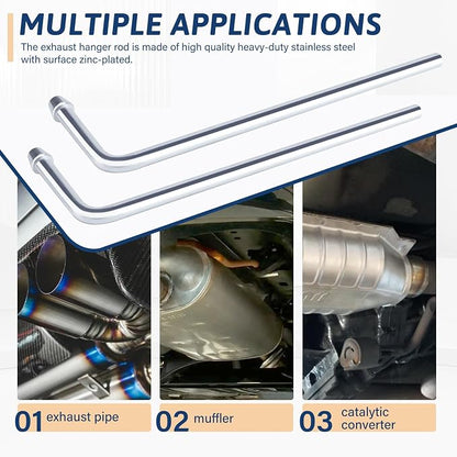 Universal Stainless Steel Exhaust Hanger Rod Weld on-9.5"Long 90 Degree Bent - Image 5