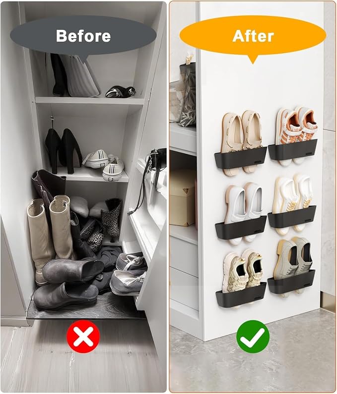 4PCS Wall Mounted Shoe Rack - Image 4