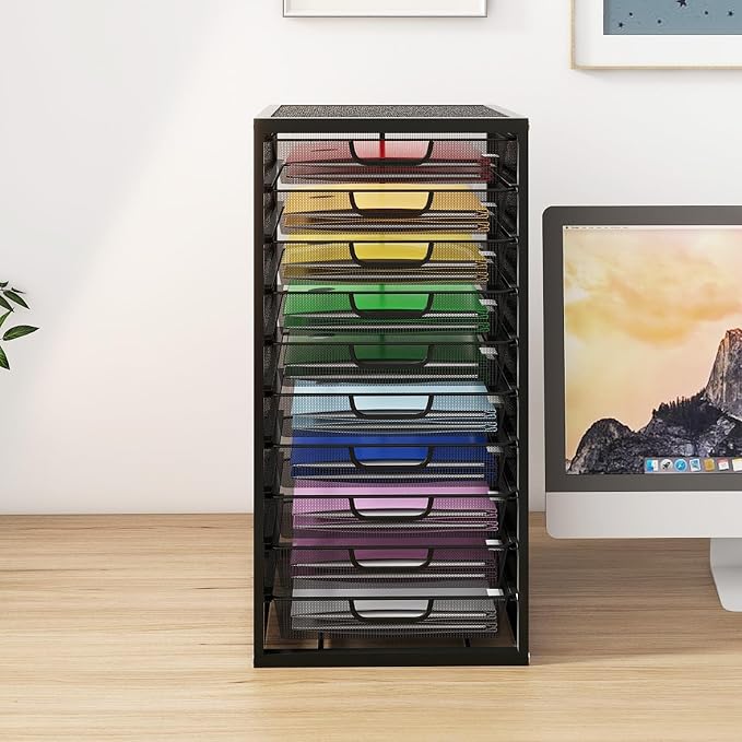 Natwind Mesh file organizer 10 drawers, Office Supplies Desktop Organizers and - Image 3