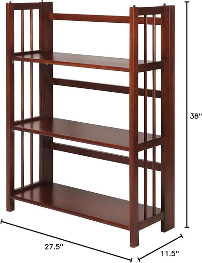 Casual Home 3-Shelf 27.5" Wide Folding Stackable Bookcase - Image 10