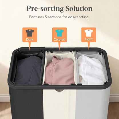 Lifewit 185L 3 Section Laundry Hamper - Image 3