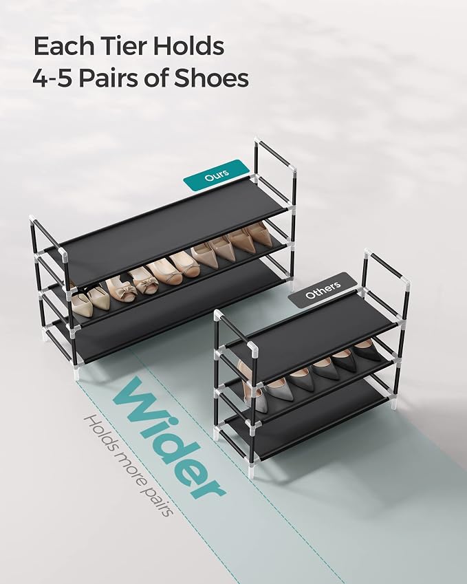 SONGMICS 3-Tier Shoe Rack, Shoe Storage - Image 5