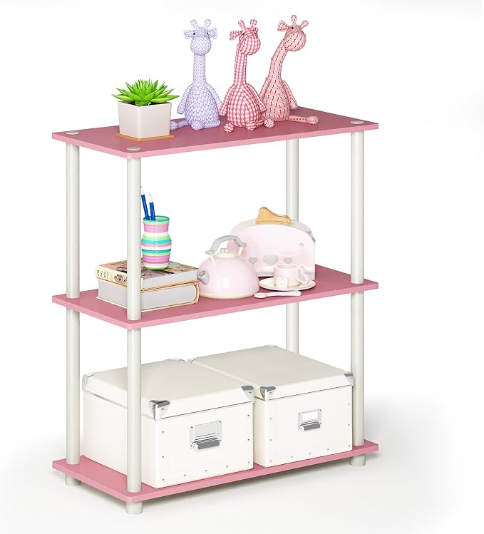 Furinno TURN-N-TUBE Storage Shelves, 3-Tier Book Shelf, Corner Shelf, Toolless - Image 5