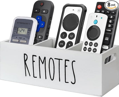 Remote Control Holder for Table, Wooden TV Remote Holder, Remote Storage Box by VACONICO