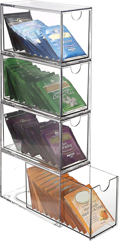 ELLDOO 4 Drawers Tea Bag Organizer, Coffee Pod Snack Storage by ELLDOO