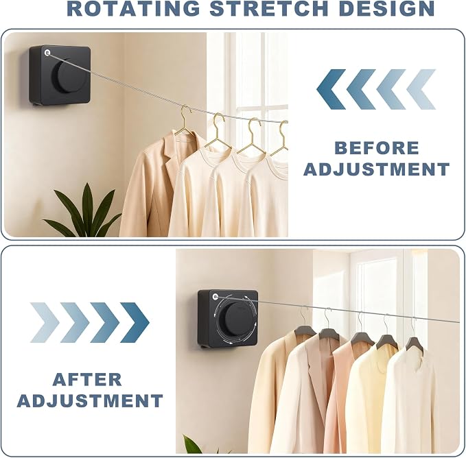 Retractable Clothesline Indoor, Non-Sagging Stainless Steel Clothes Line - Image 4