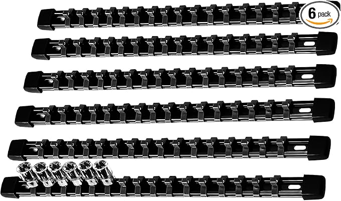 AMM 6-Piece Socket Organizer，1/4 inch Drive ABS Tools-Socket Holder，Heavy Duty by AMMTOOL