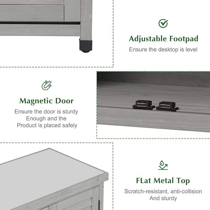 Outdoor Storage Cabinet & Potting Bench Table - Image 4