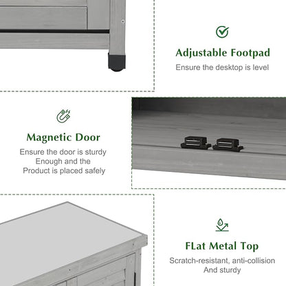 Outdoor Storage Cabinet & Potting Bench Table - Image 4