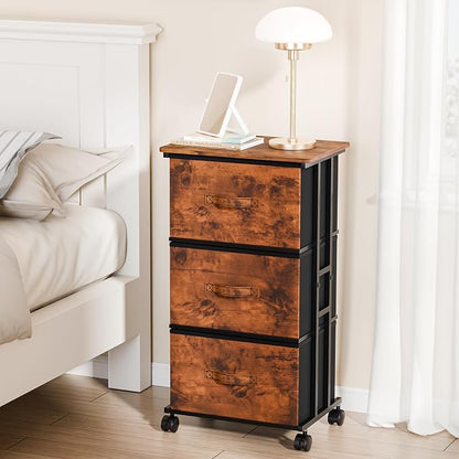 OLIXIS Dresser Storage with 3 Drawers, Fabric Dresser Tower - Image 4