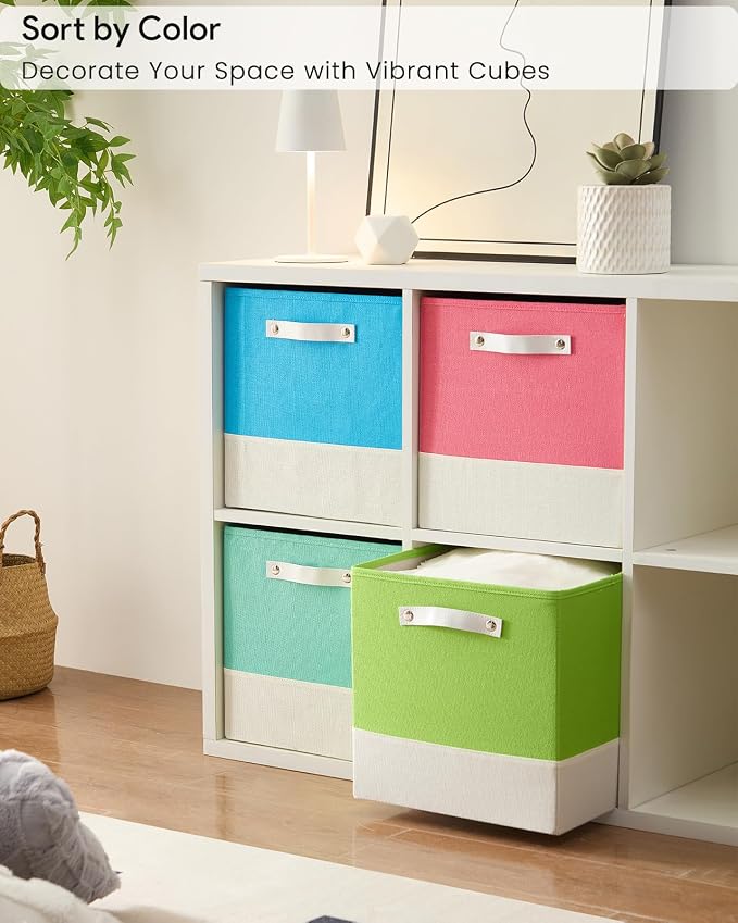Storage Cube Bins | 7.7 oz/yd² Fabric Cubby Organizer Baskets - Image 2