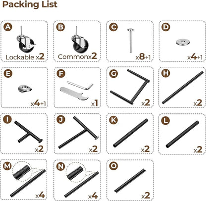 Clothes Rack, Double Rods Rolling Clothing Rack - Image 9