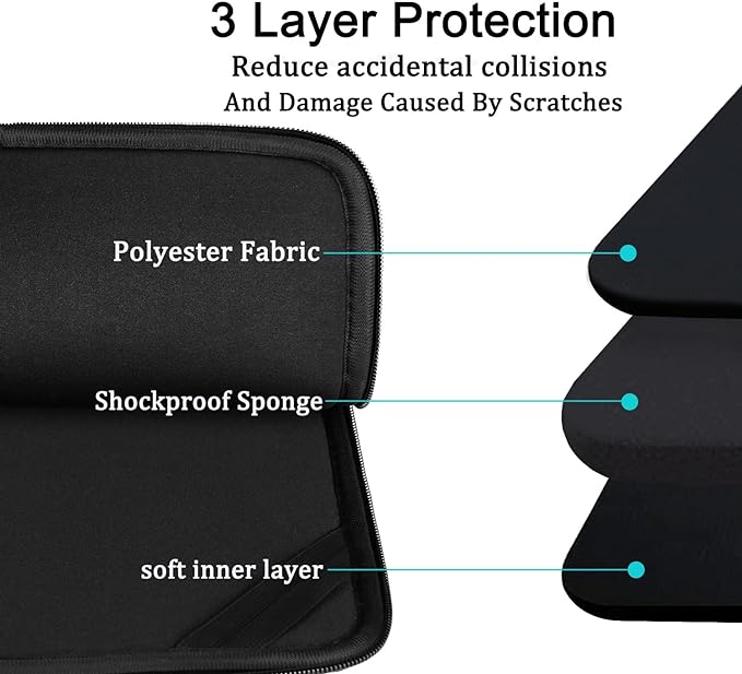 Laptop Sleeve case 14 inch, Protective Soft Padded Computer Carrying Bag - Image 4