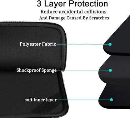 Laptop Sleeve case 14 inch, Protective Soft Padded Computer Carrying Bag - Image 4