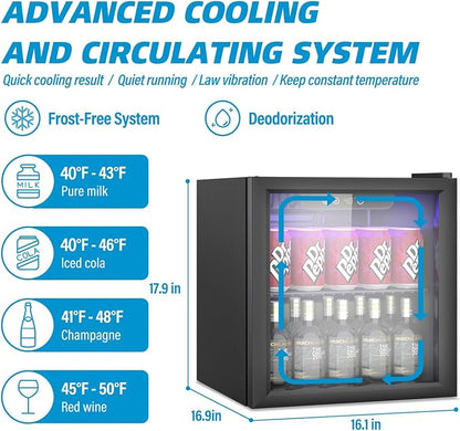 1.3 Cubic Feet Mini Fridge, 60 Can Freestanding Beverage Refrigerator - Image 4
