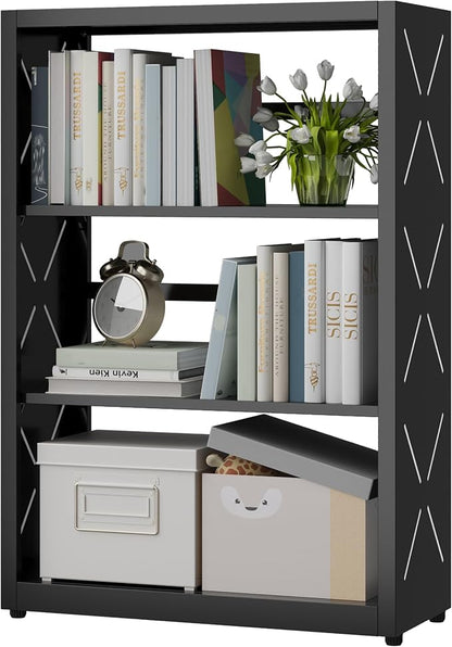 Industrial Bookshelf, 3 Tier Bookcase, Home Office Bookcase Shelf Storage by Steeloong