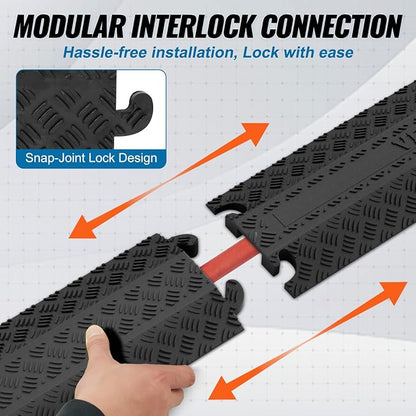 VEVOR Thermoplastic Rubber Drop Over Cable Cover Ramp, 000 lbs/axle Load - Image 6