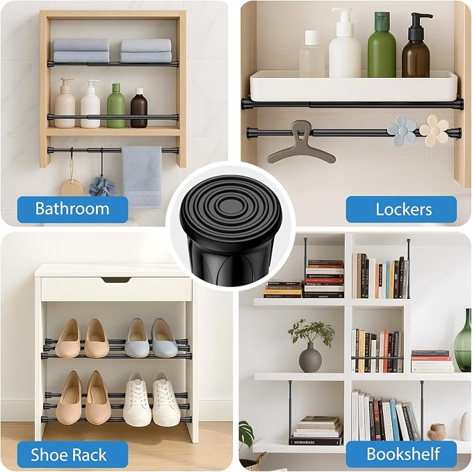 AIZESI Spring Tension Curtain Rods Short Tension Rod - Image 6
