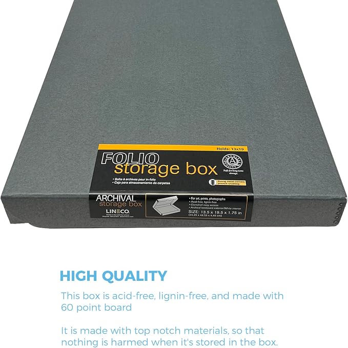 Lineco Clamshell Archival Storage Box, 13.5x19.5x1.75 Inch, Organize and Store - Image 5
