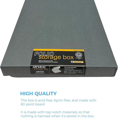 Lineco Clamshell Archival Storage Box, 13.5x19.5x1.75 Inch, Organize and Store - Image 5