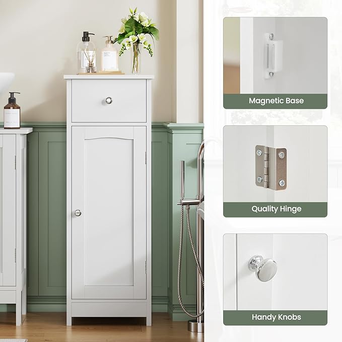 Iwell Bathroom Floor Cabinet | Small Bathroom Storage Cabinet - Image 7