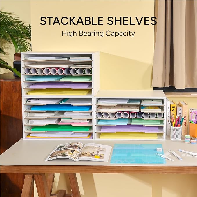 12x18 Construction Paper Organizer, Larger Size Wooden Literature Organizer - Image 5