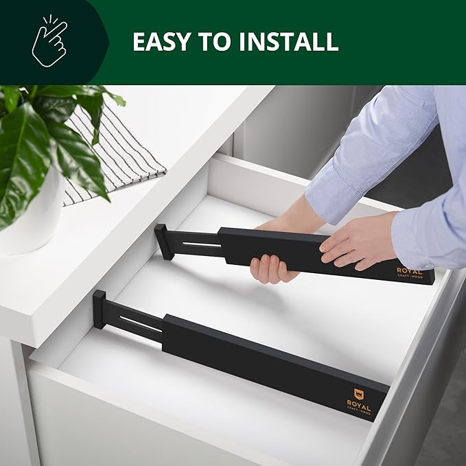 Bamboo Drawer Dividers Organizers, Adjustable Drawer Separator Splitters - Image 3