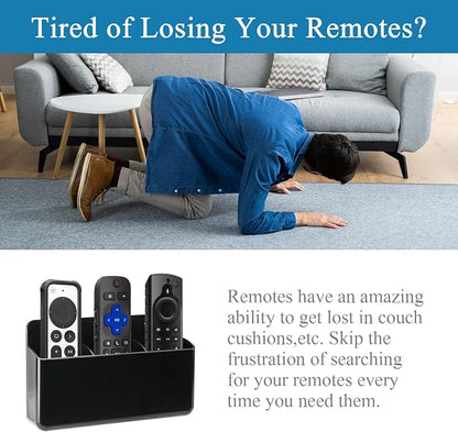 3 Slot Remote Control Holder Wall TV Remote Holder Self Adhesive Marker Holder - Image 3