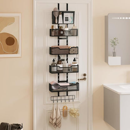 Adjustable Over the Door Pantry Organizer, 5-Tier Metal Pantry Door - Image 5