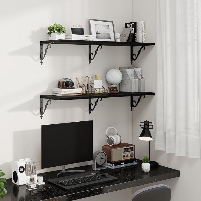 Fun Memories 40 Inch Floating Shelves Wall Mounted, 12 Inch Deep Wall Shelves - Image 2