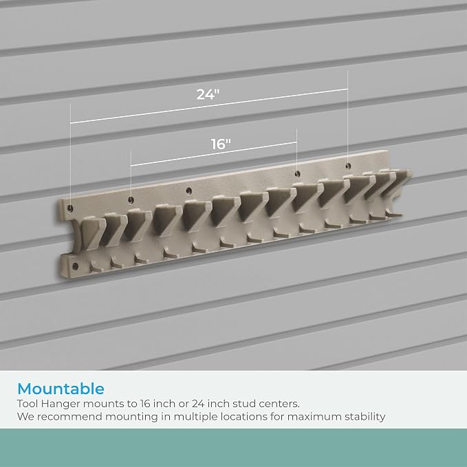 Suncast V713 2 Foot Wall Mounted Garage Garden Hand Tool Organizer - Image 3