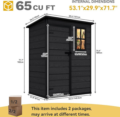 DWVO 5x3 FT Outdoor Storage Shed - Image 8