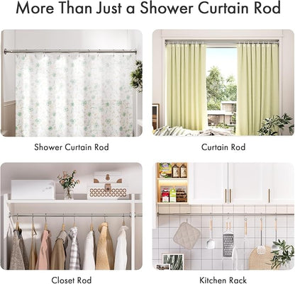AmazerBath Nickel Spring Tension Shower Curtain Rod 31-75 Inches, 1 Inch - Image 7