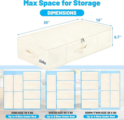Under Bed Storage Container Bins 2 Pack, Low Profile Foldable Underbed Clothes - Image 2