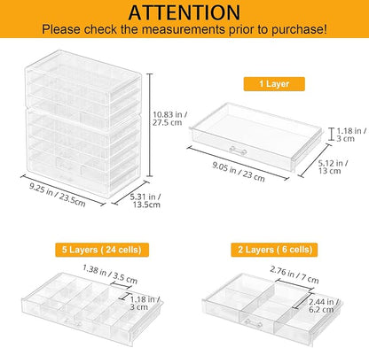 ProCase Acrylic Earrings Holder Organizer Box -Clear, 8 Layers | 133 Jewelry - Image 5