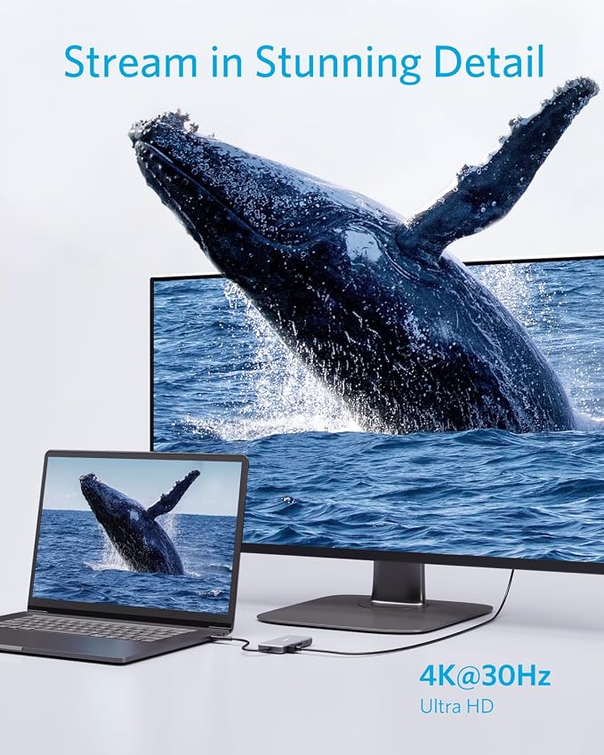 Anker USB C Hub, with 4K HDMI, 85W Power Delivery, USB-C and 2 USB-A 5Gbps Data - Image 4