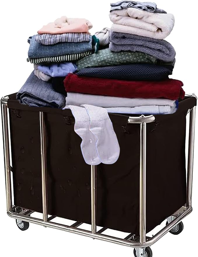 Commercial Laundry Cart with Wheels Industrial 12 Bushel Hamper Sorters Large - Image 8