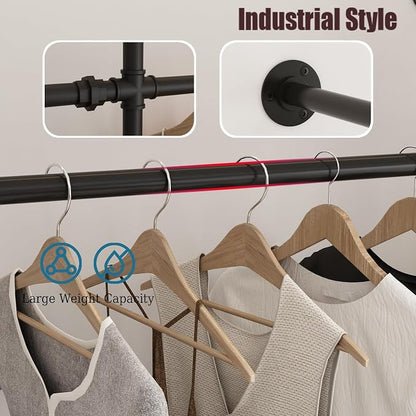 Industrial Pipe Clothing Rack Wall Mount, Heavy Duty Pipe Clothing Rack - Image 4