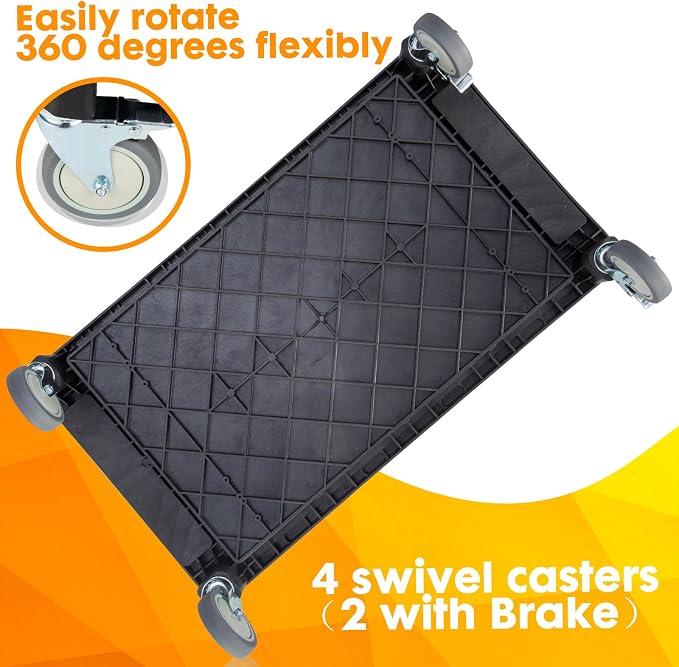 3-Shelf Rolling Utility Cart - Image 4